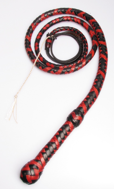 Lady Bull Whip rot/schwarz 180cm