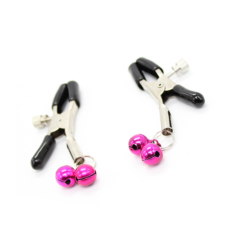 Nipple und Brust - Klammern mit kleinen Glöckchen in pink