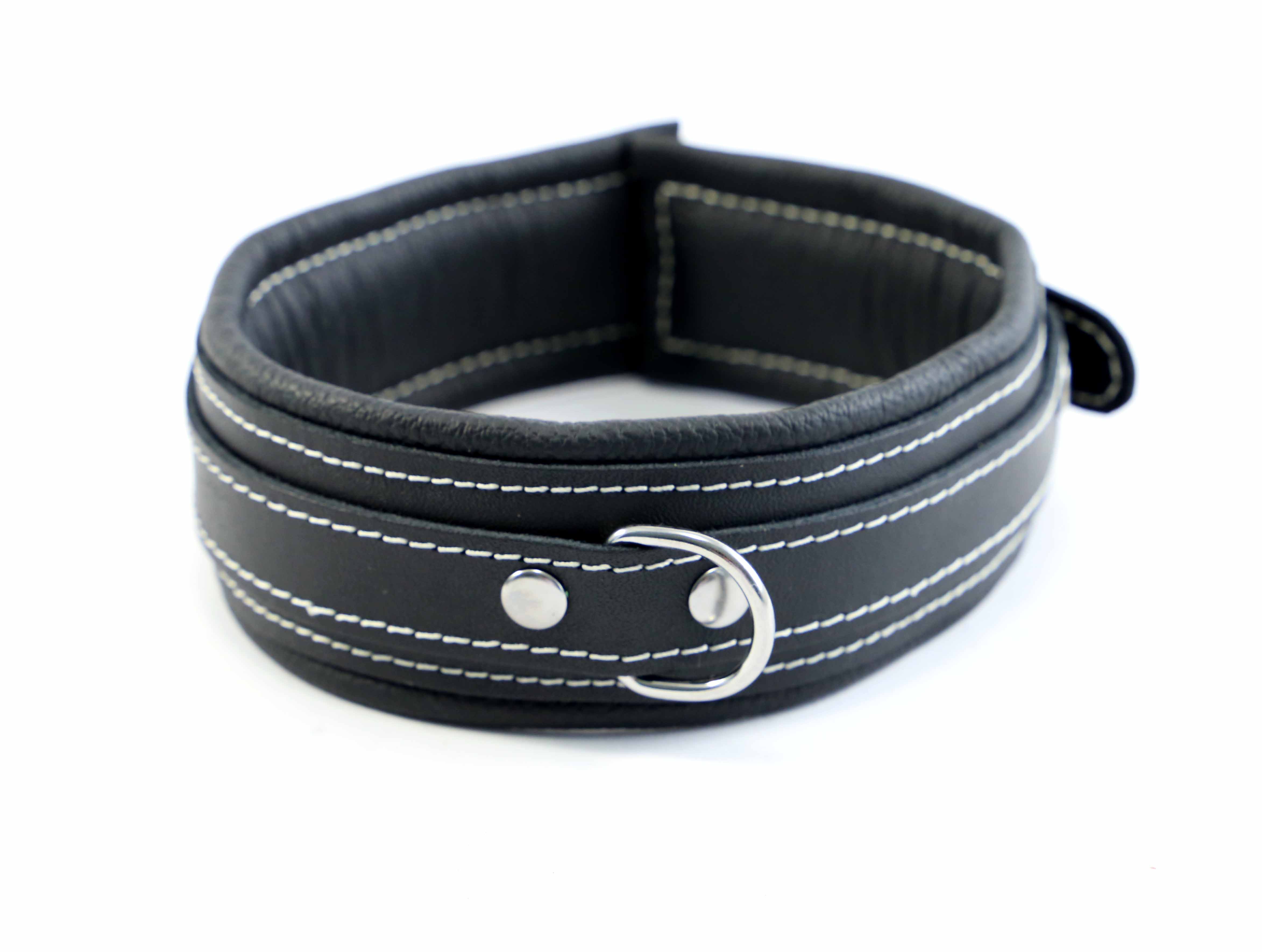 Leder Halsfessel "Painted Black"
