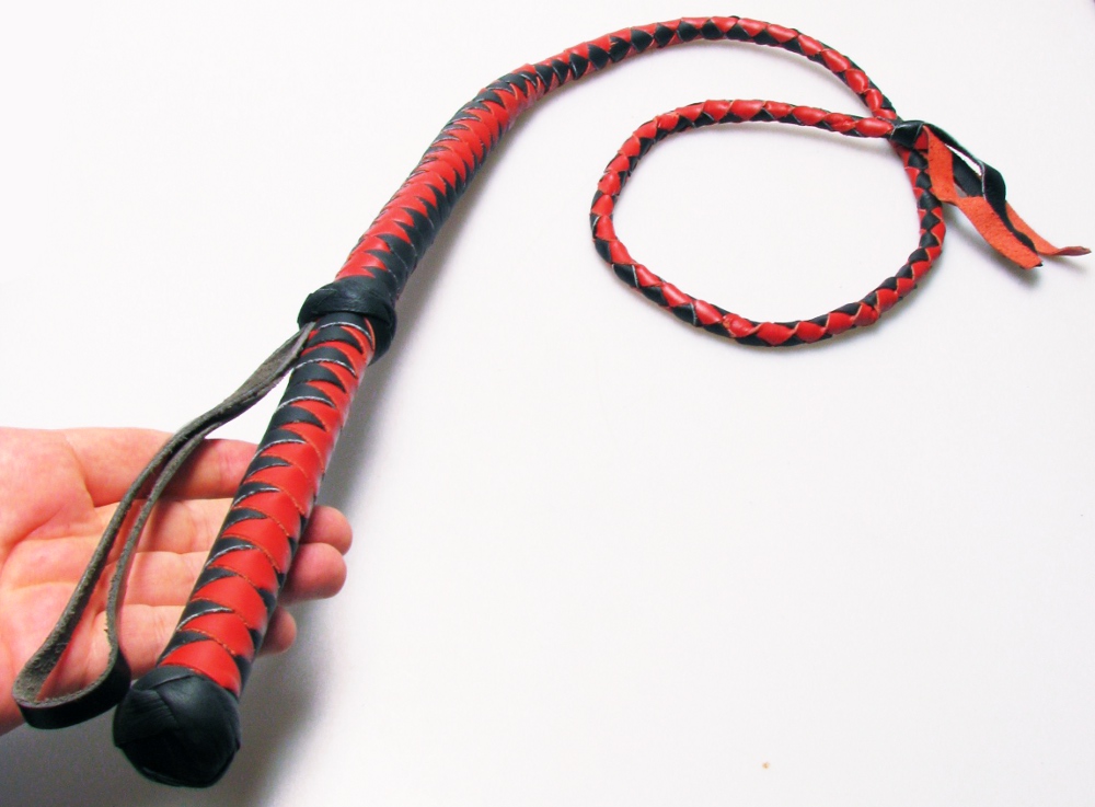 PEITSCHE - Bull-Whip rot/schwarz 120cm